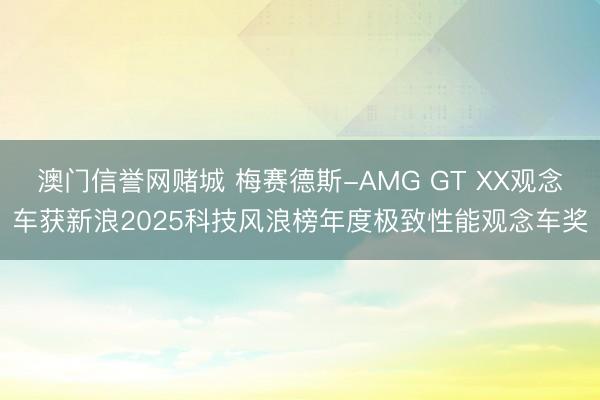 澳门信誉网赌城 梅赛德斯-AMG GT XX观念车获新浪2025科技风浪榜年度极致性能观念车奖