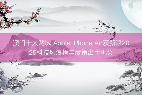 澳门十大赌城 Apple iPhone Air获新浪2025科技风浪榜年度策出手机奖