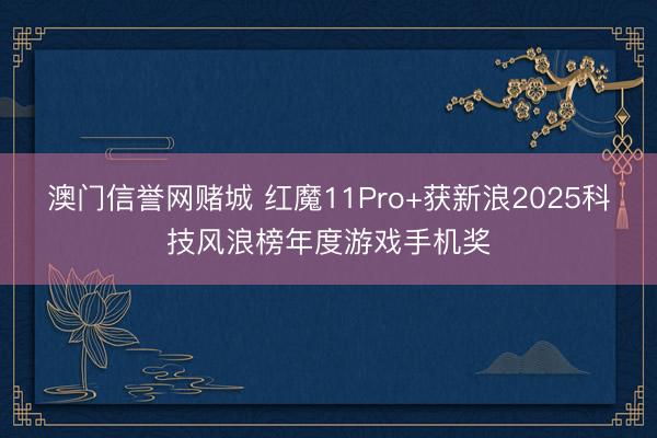 澳门信誉网赌城 红魔11Pro+获新浪2025科技风浪榜年度游戏手机奖