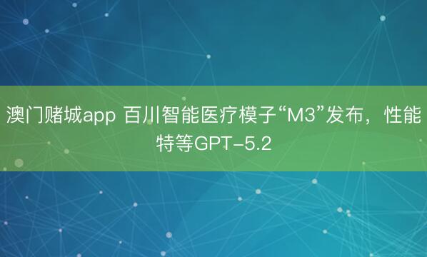 澳门赌城app 百川智能医疗模子“M3”发布，性能特等GPT-5.2