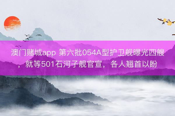 澳门赌城app 第六批054A型护卫舰曝光四艘,就等501石河子舰官宣,各人翘首以盼