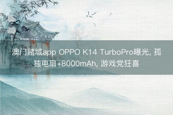 澳门赌城app OPPO K14 TurboPro曝光, 孤独电扇+8000mAh, 游戏党狂喜