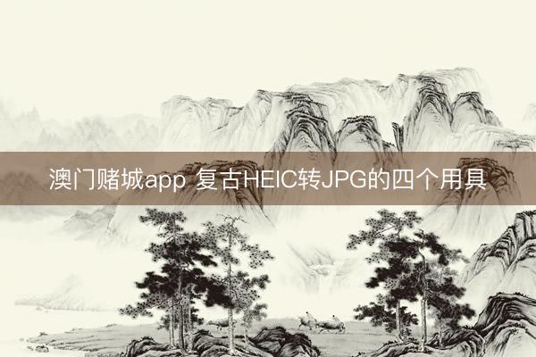 澳门赌城app 复古HEIC转JPG的四个用具