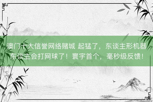 澳门十大信誉网络赌城 起猛了,东谈主形机器东谈主会打网球了!寰宇首个,毫秒级反馈!
