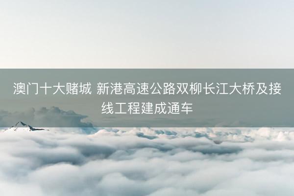 澳门十大赌城 新港高速公路双柳长江大桥及接线工程建成通车