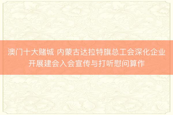 澳门十大赌城 内蒙古达拉特旗总工会深化企业开展建会入会宣传与打听慰问算作