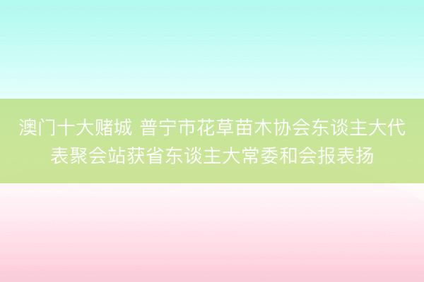 澳门十大赌城 普宁市花草苗木协会东谈主大代表聚会站获省东谈主大常委和会报表扬