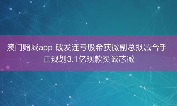 澳门赌城app 破发连亏股希荻微副总拟减合手 正规划3.1亿现款买诚芯微
