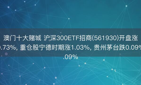 澳门十大赌城 沪深300ETF招商(561930)开盘涨0.73%， 重仓股宁德时期涨1.03%， 贵州茅台跌0.09%