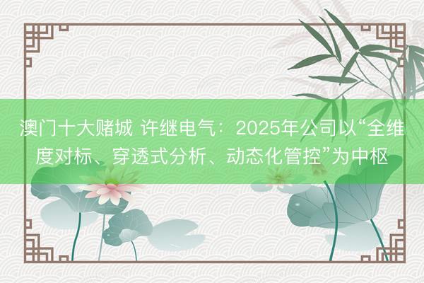 澳门十大赌城 许继电气:2025年公司以“全维度对标、穿透式分析、动态化管控”为中枢